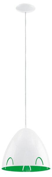 Lampada a sospensione in bianco e verde, altezza 110 cm, FRASSI