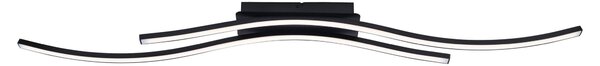 Plafoniera LED, metallo, nero, L 96 cm