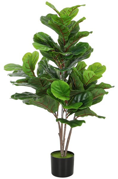 HOMCOM Fico Violino Artificiale 110cm Pianta Finta, Pianta Artificiale in Vaso, Regalo di Decorazione | Aosom Italy