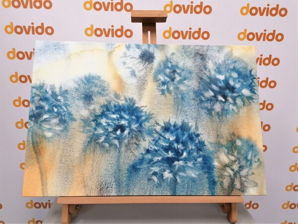 Quadro su tela – Dente di leone blu in acquerello