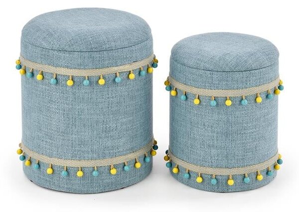 Set di Pouf imbottiti Grado azzurro