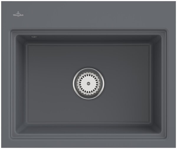 V&B lavello a filo Subway Style 60 S Flat re, con scarico, funzionamento manuale, grafite