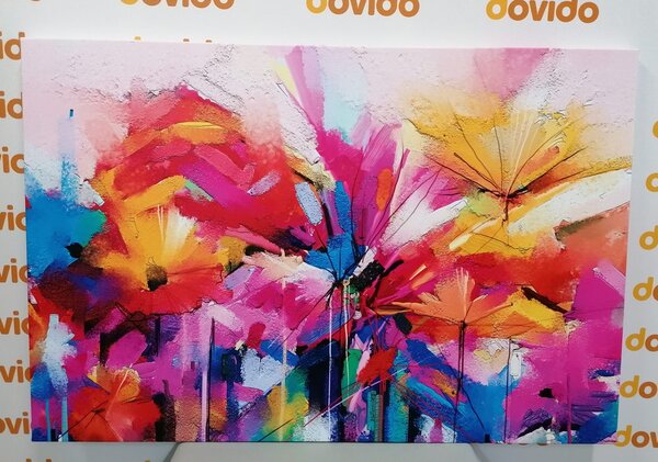 Quadro su tela – Fiori astratti colorati