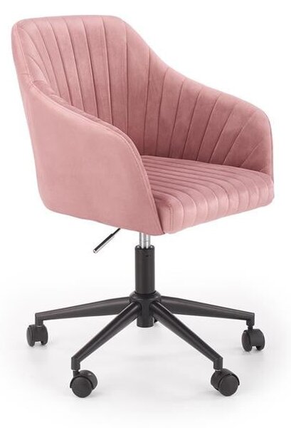 Sedia da ufficio Fresco in velluto rosa - H91 cm