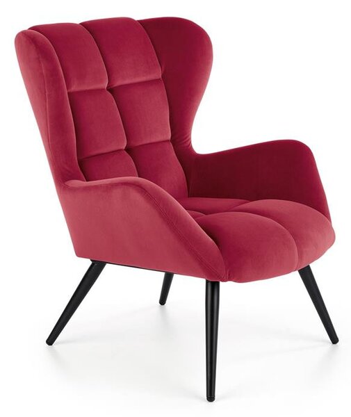 Poltrona Tyrion bordo in velluto - H91 cm