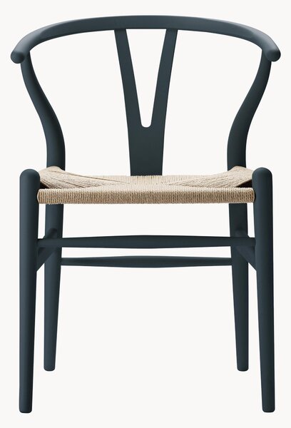 Sedia in legno con seduta intrecciata Wishbone CH24