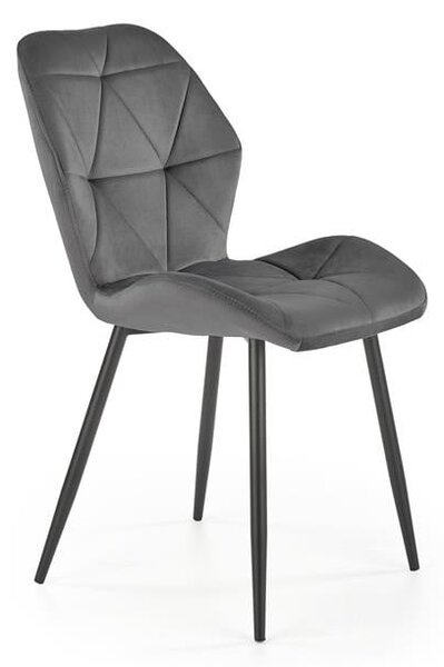 Sedia K453 grigio velluto