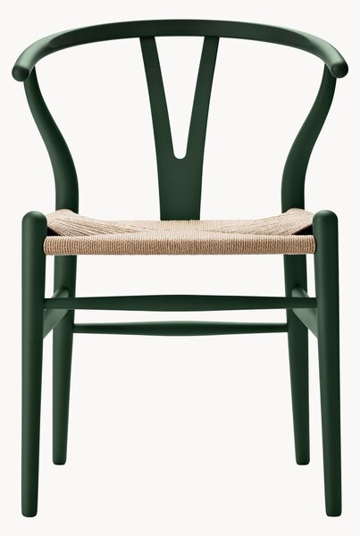 Sedia in legno con seduta intrecciata Wishbone CH24