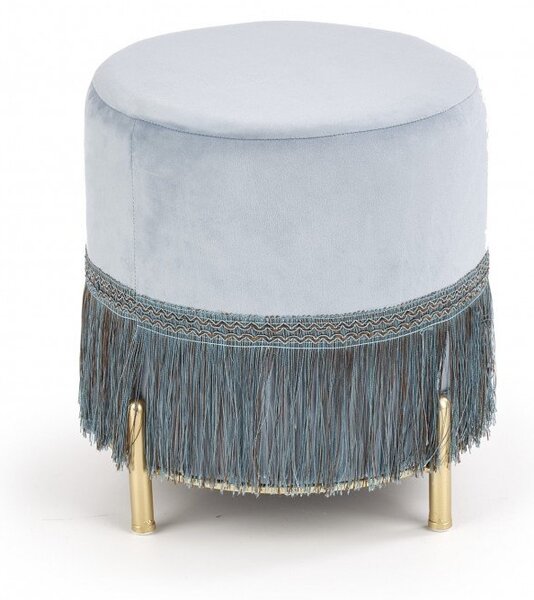 Sgabello imbottito in velluto Cosby blu chiaro