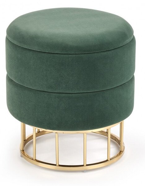 Sgabello imbottito in velluto verde/oro Minty Velvet