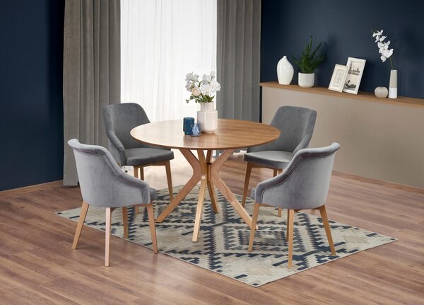 Tavolo rotondo Nicolas in rovere - d120 x h77 cm