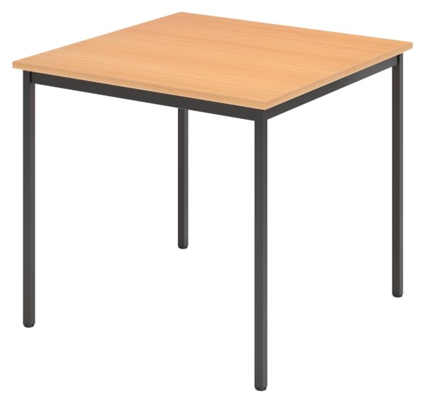 Tavolo da mensa bümö serie V - Finitura: faggio/nero, dimensioni: 80x80 cm