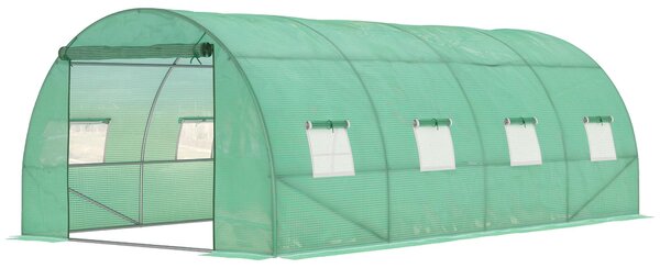 Serra Outsunny, dimensioni 5,9 x 3 x 2 metri, serra in telo con 8 finestre e porta a rullo