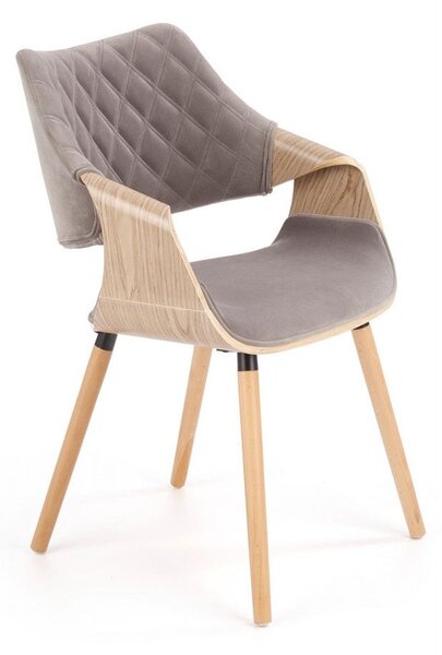Sedia K396 rovere grigio materiale velluto