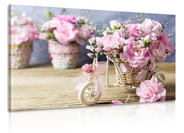 Quadro su tela – Garofano rosa romantico in stile vintage
