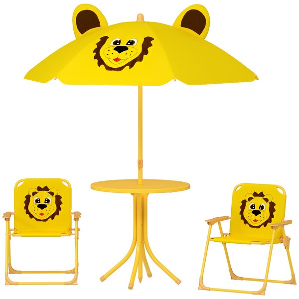 AIYAPLAY Set da giardino per bambini con sedie pieghevoli e ombrellone