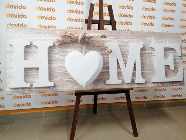 Quadro su tela – Con scritta Home in stile vintage