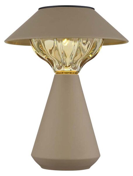 Lampada da tavolo solare a LED, color sabbia, H 23 cm