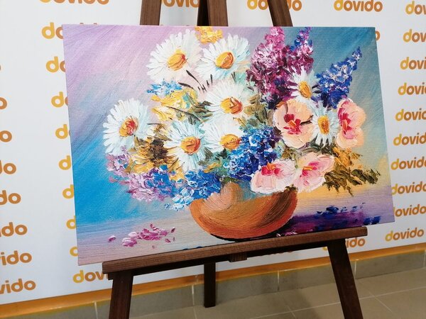 Quadro su tela – Dipinto a olio di fiori estivi