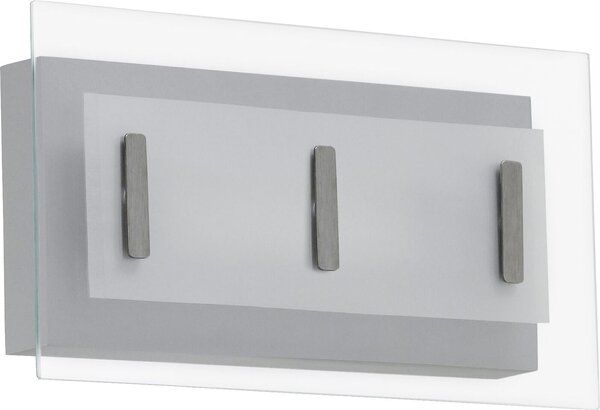 Lampada da parete a LED, zincata, con paralume in vetro, altezza 33 cm, modello MIRANO