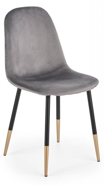 Sedia K379 grigio velluto
