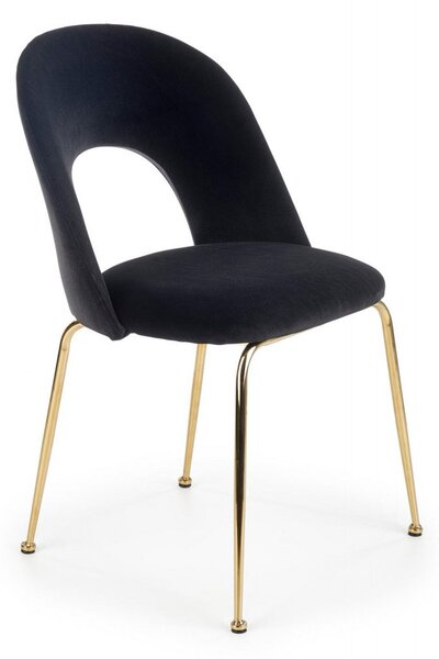 Sedia K385 in velluto nero