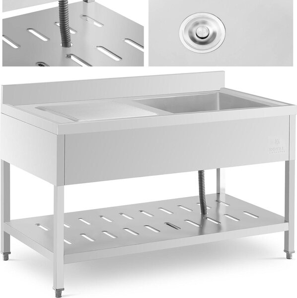 Expondo Royal Catering Lavello - 1 vasca - - Acciaio inossidabile - 140 x 70 cm