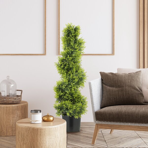 HOMCOM Albero Artificiale a Spirale 90cm Pianta Finta in Plastica, Pianta Artificiale in Vaso, Decorazione Moderna | Aosom Italy