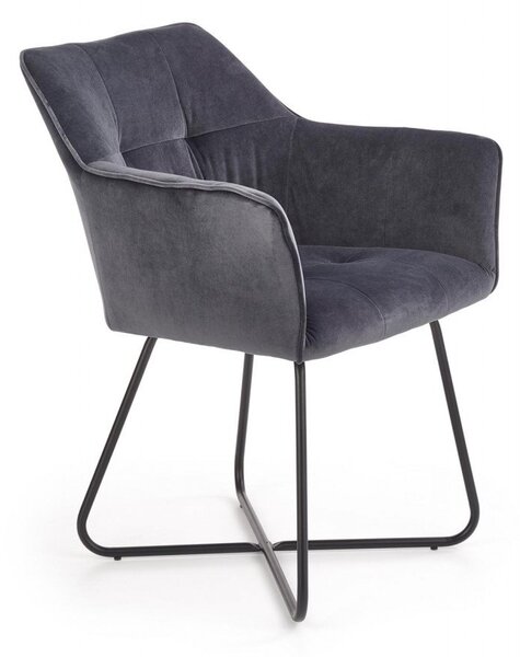 Sedia K377 grigio velluto