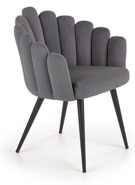 Sedia K410 grigio velluto