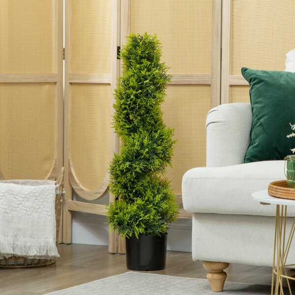 HOMCOM Albero Artificiale a Spirale 90cm Pianta Finta in Plastica, Pianta Artificiale in Vaso, Decorazione Moderna | Aosom Italy