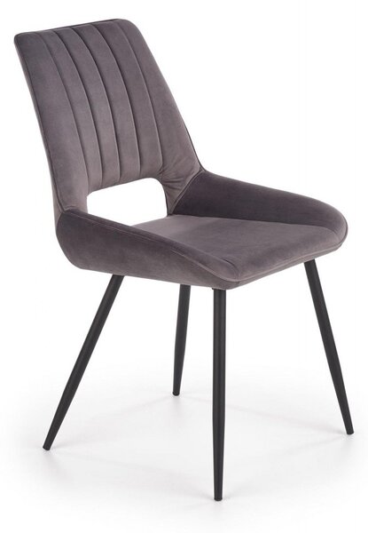 Sedia K404 grigio velluto