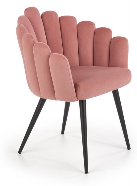 Sedia K410 velluto rosa
