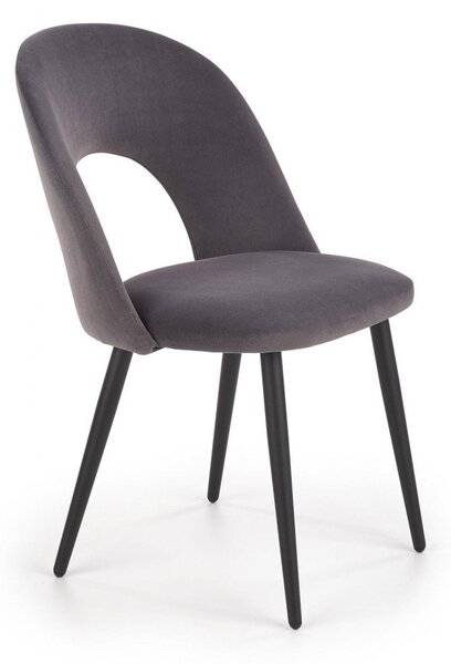 Sedia K384 grigio velluto