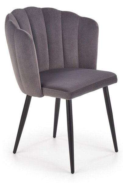 Sedia K386 grigio velluto