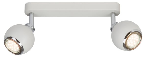 BRILLIANT LED Ina | lampada da soffitto dal design essenziale | a 2 luci | metallo | bianco/cromo | testa orientabile | 2x GU10 max 20 W
