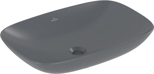 Villeroy & Boch Loop&Friends - Lavabo da appoggio, 620x420 mm, con sfioratore, CeramicPlus, Grafite 4A5000i4