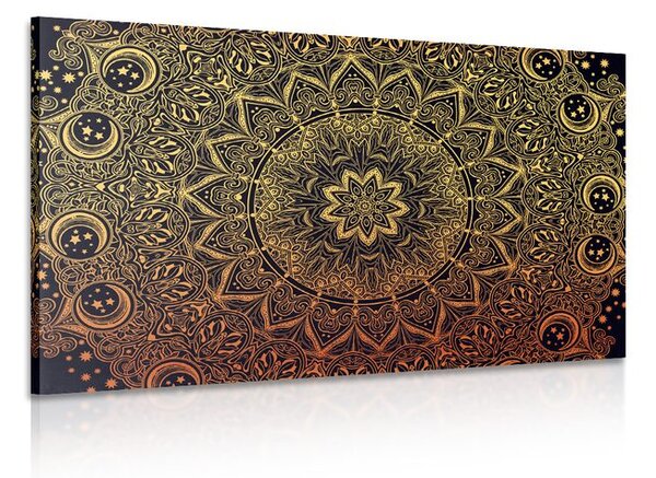 Quadro su tela – Mandala orientale dorata