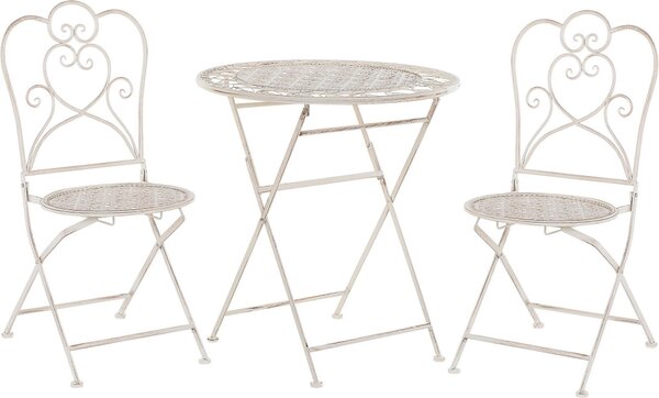 BELIANI Set da balcone beige con tavolo e 2 sedie giardino balcone mobili da esterno moderno
