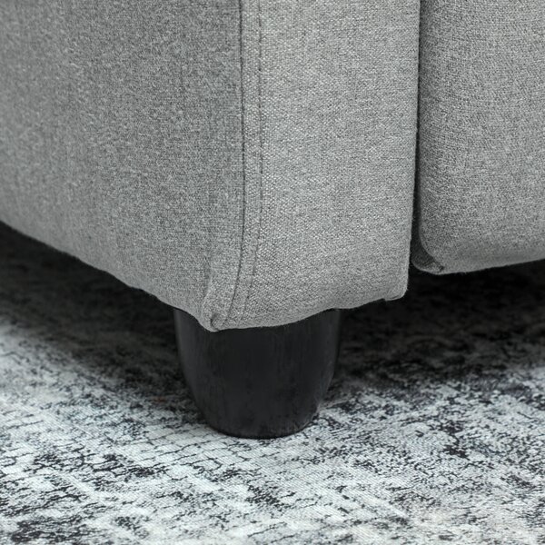 HOMCOM Poltrona Relax, regolabile 135°, poggiapiedi e schienale imbottiti, Lino-Polyester, Grigio Chiaro | Aosom Italy