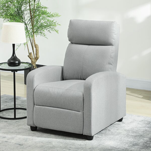 HOMCOM Poltrona Relax, regolabile 135°, poggiapiedi e schienale imbottiti, Lino-Polyester, Grigio Chiaro | Aosom Italy