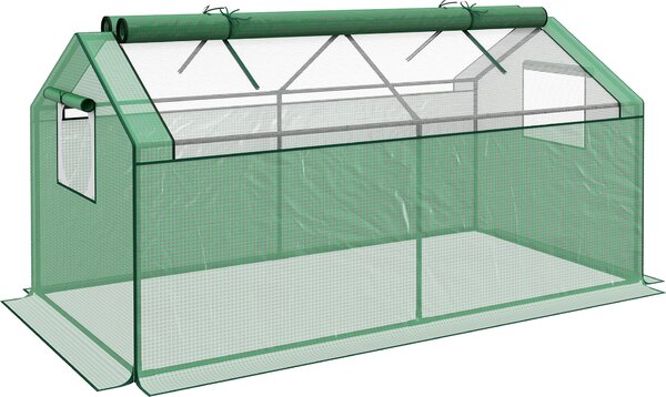 Serra in pellicola Outsunny con finestra, con protezione UV, per pomodori, per giardino o balcone, 180 x 92 x 92 cm, verde