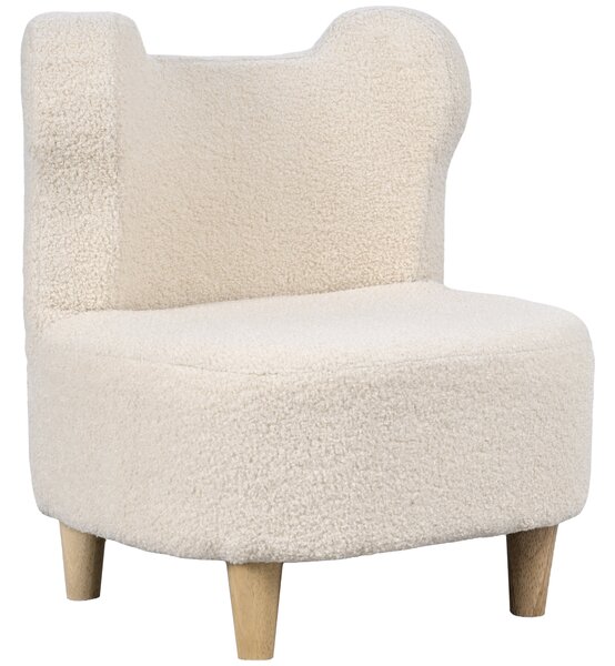 AIYAPLAY Poltrona per bambini, poltrona in peluche con orecchie d'orso, rivestimento in peluche, schiuma, beige | Aosom Italy