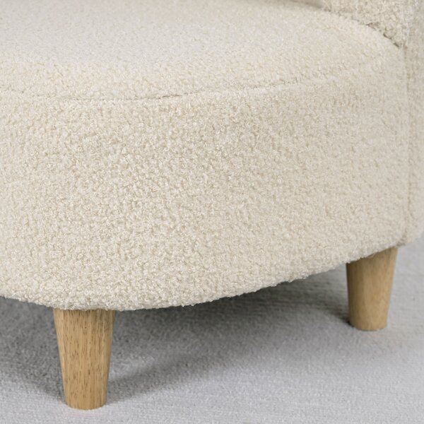 AIYAPLAY Poltrona per bambini, poltrona in peluche con orecchie d'orso, rivestimento in peluche, schiuma, beige | Aosom Italy