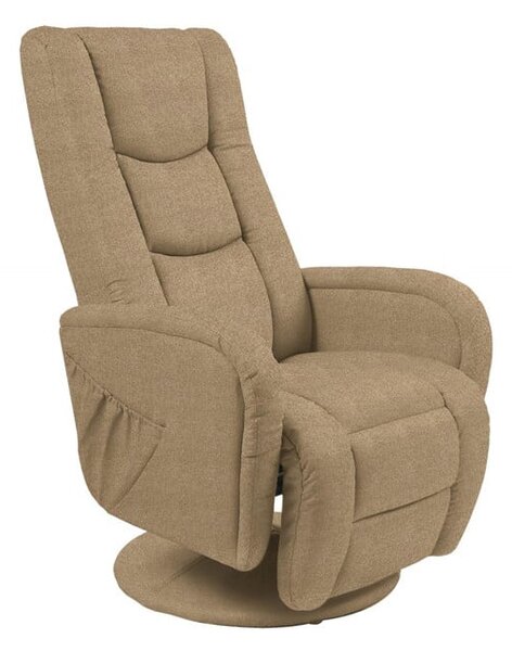 Poltrona Pulsar 2 reclinabile in tessuto beige con funzione massaggio - H106 cm