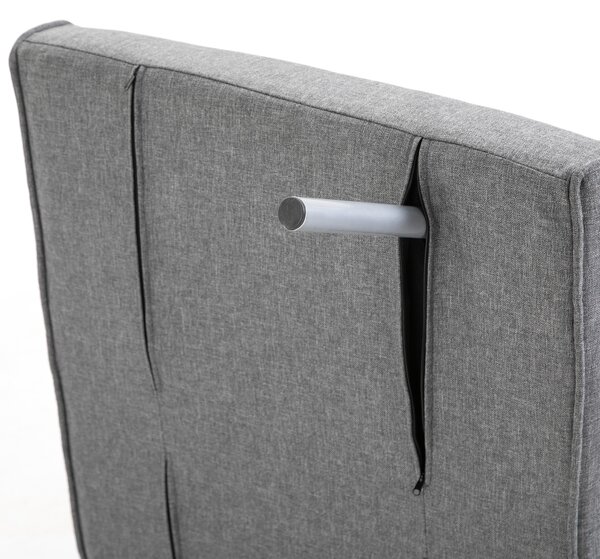 HOMCOM Poltrona Relax Sedia da Letto, Funzione Letto, Ospite, 65 cm x 69 cm x 80 cm, Grigio | Aosom Italy