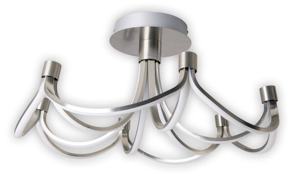Plafoniera LED, metallo, nichel opaco, dimmerabile, D 60 cm