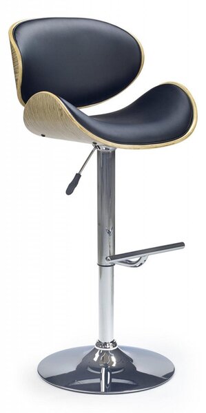 Sgabello da bar H-44 in rovere/nero