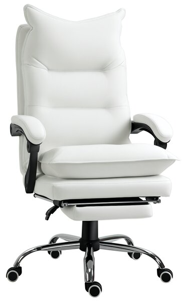 Vinsetto Sedia Da Ufficio Reclinabile Con Poggiapiedi Retrattile E Schienale Alto In Tessuto Grigio 92852184