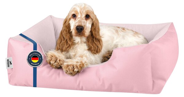 BedDog letto per cani ZARA cuscino per cani con rivestimento lavabile cesto per cani divano per cani, PINK-YORK (rosa), (M) circa 70x55x18cm